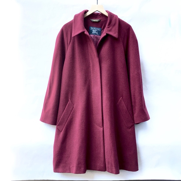 Burberry Jackets & Blazers - Vintage Burberry Burgundy Wool Swing Authentic